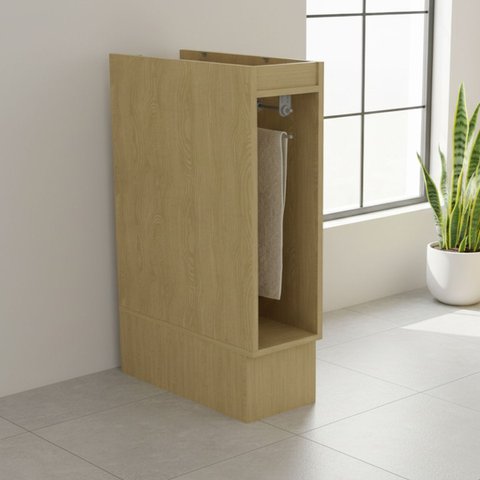 Toalheiro Minimalista com Rodapé sem Tampo 20cm Tecnomobili