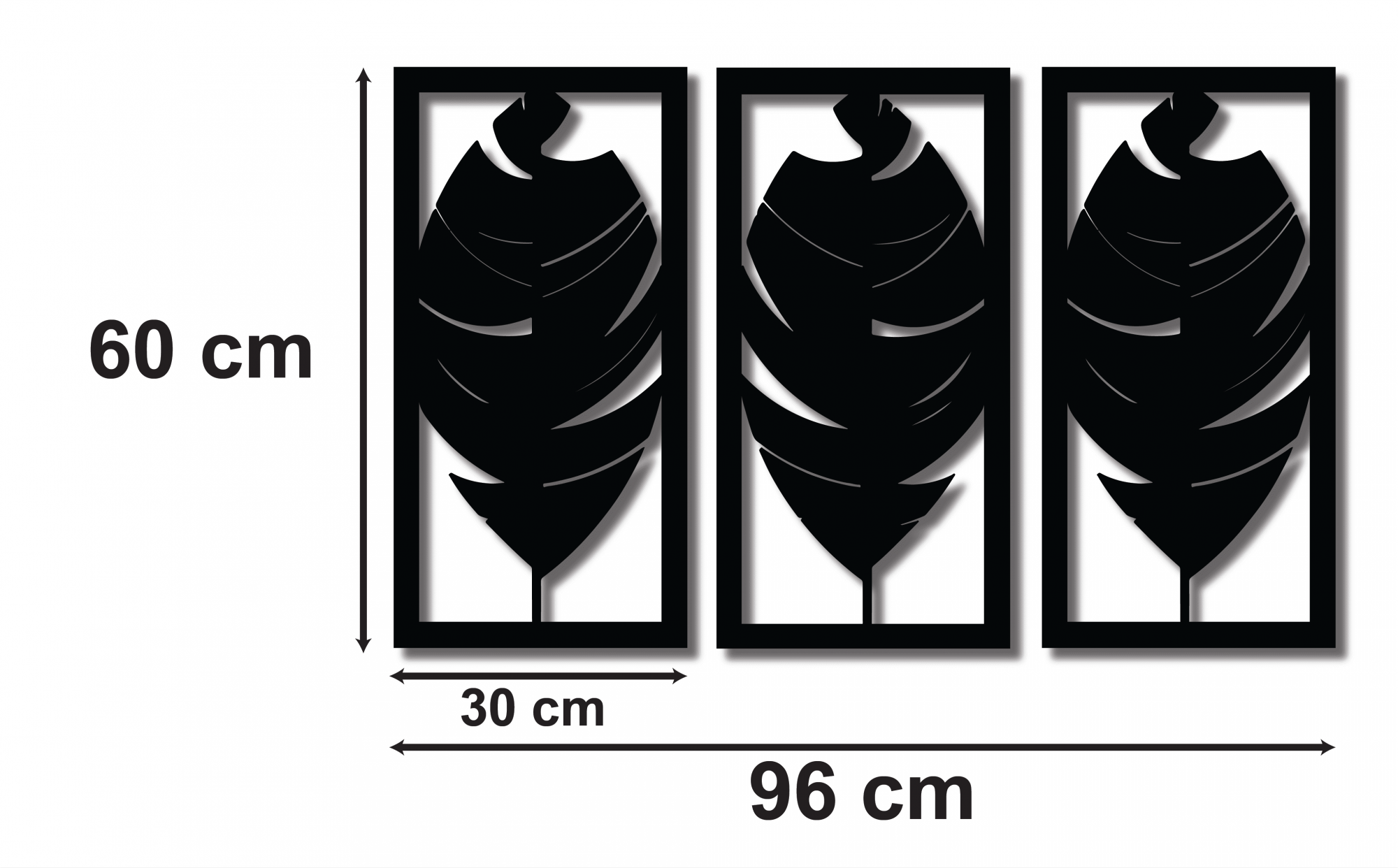 Conjunto De 3 Quadros Em Mdf 6mm Vazado Folhas Outono - 2