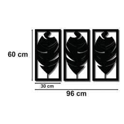 Conjunto De 3 Quadros Em Mdf 6mm Vazado Folhas Outono - 2