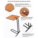 Ver imagem 6 de Mesa de Apoio Lateral 70 x 40 cm Luna Cinamomo e Preto