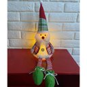 Ver imagem 3 de Papai Noel Sentado Natal Natalino com Luz Iluminado Pernas Moles Festa Fim de Ano Decoraçao Mesa Est