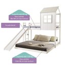 Ver imagem 3 de Beliche Solteiro Queen Montessoriano Cabana Family com Escorregador Casatema MadeiraOriginals Branco/Offwhite