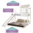 Ver imagem 4 de Beliche Solteiro Queen Montessoriano Cabana Family com Escorregador Casatema MadeiraOriginals Branco/Offwhite