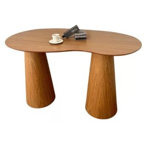 Mesa de Jantar Cone Laminada 140x80cm Orgânica com Base Dupla ****sem As Cadeiras****