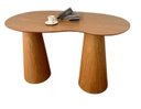 Ver imagem 1 de Mesa de Jantar Cone Laminada 140x80cm Orgânica com Base Dupla ****sem As Cadeiras****