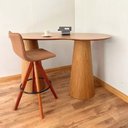 Ver imagem 2 de Mesa de Jantar Cone Laminada 140x80cm Orgânica com Base Dupla ****sem As Cadeiras****