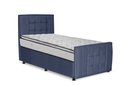 Ver imagem 1 de Cama com Cabeceira Solteiro Estofada Uvaia 90cm Suede:azul Marinho