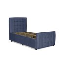 Ver imagem 2 de Cama com Cabeceira Solteiro Estofada Uvaia 90cm Suede:azul Marinho