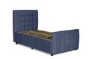 Ver imagem 2 de Cama com Cabeceira Solteiro Estofada Uvaia 90cm Suede:azul Marinho