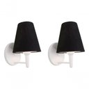 Ver imagem 6 de Kit-2 Arandela Cone Md-2004 Base Branco Cúpula em Tecido 14-14x07cm Preto - Bivolt