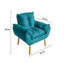Ver imagem 3 de Kit 2 Poltronas Decorativa Estofada Sala Quarto Escritório Opala Madeira