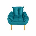 Ver imagem 5 de Kit 2 Poltronas Decorativa Estofada Sala Quarto Escritório Opala Madeira