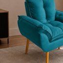 Ver imagem 2 de Kit 2 Poltronas Decorativa Estofada Sala Quarto Escritório Opala Madeira