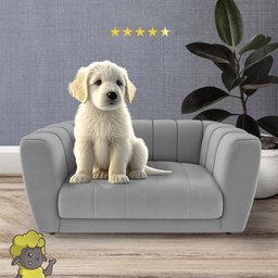 Caminha Casinha Cães Gato Pet Mini Poltrona Meg Veludo Cinza Claro - Loja Sheep - 2