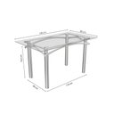 Ver imagem 4 de Conjunto: Mesa de Cozinha Elba C/ Tampo de Vidro 140cm e 6 Cadeiras Holanda Cromada - Courano Bege