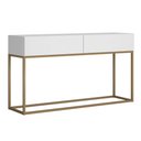 Ver imagem 2 de Aparador Buffet com 2 Gavetas Branco com Dourado