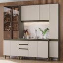 Ver imagem 1 de Cozinha Compacta 4 Peças 100% MDF com Cristaleira e Paneleiro Connect