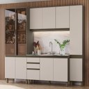 Ver imagem 1 de Cozinha Compacta 4 Peças 100% MDF com Cristaleira e Paneleiro Connect