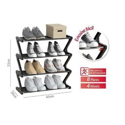 Sapateira Multiuso 4 Prateleiras Organizador Tenis Livros Porta Objetos Estilo Industrial Retro - 2