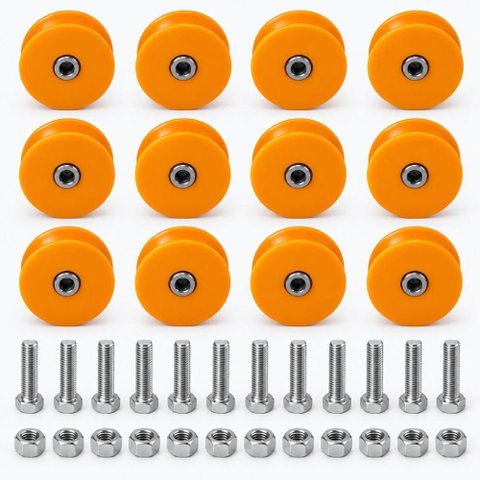 Kit 12 Roldanas com Bucha e Parafuso Pefil V 3 pol Nylon de Toni Porta Portão de Correr Janela