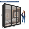 Guarda Roupa Casal 3 Portas com Espelhos e 2 Gavetas Quito - 4