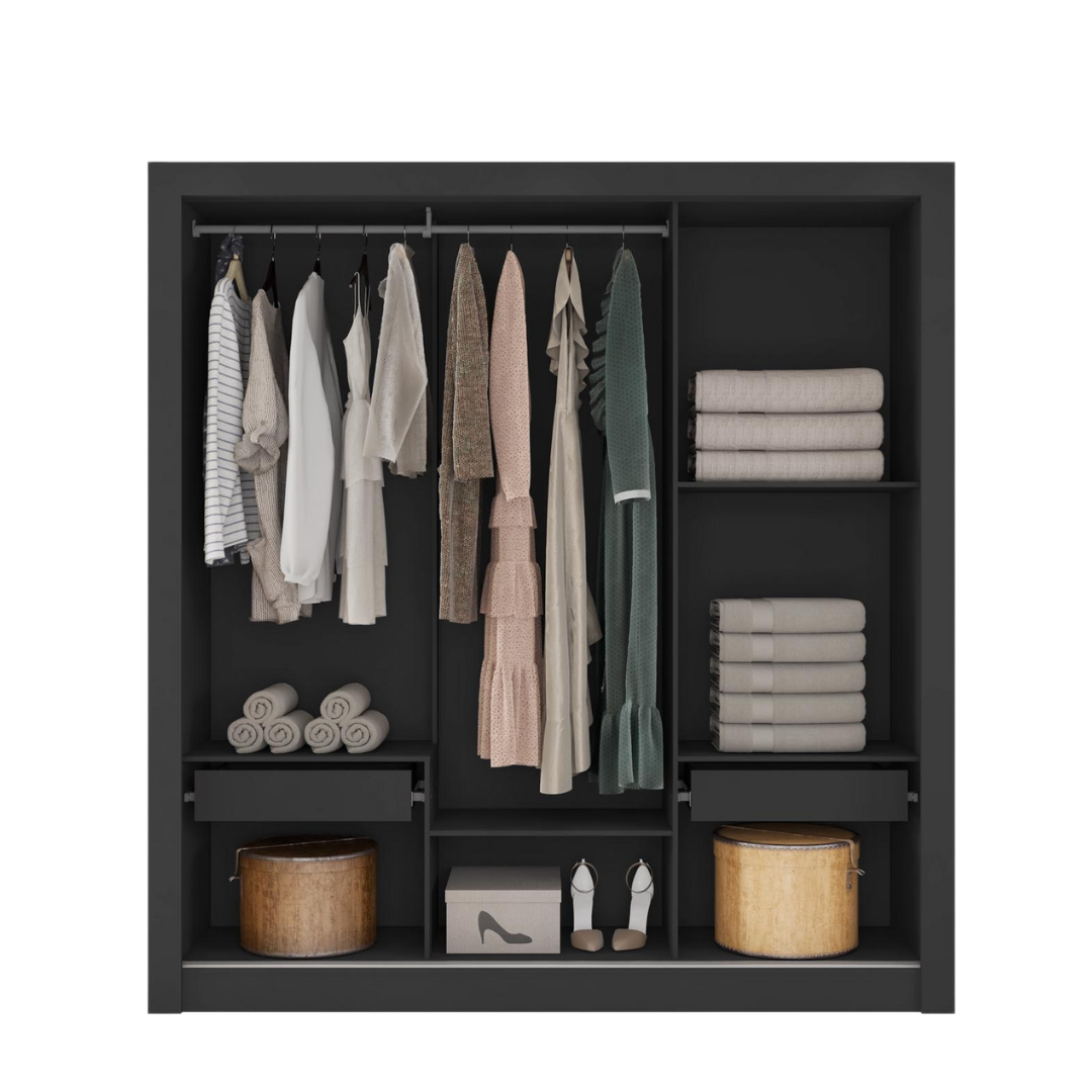 Guarda Roupa Casal 3 Portas com Espelhos e 2 Gavetas Quito - 2