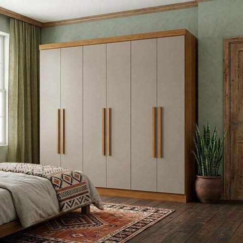 Guarda Roupa Casal 6 Portas 2 Gavetas 180cm