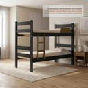 Ver imagem 6 de Beliche Solteiro com Escada e Proteção Antiquedas 100% MDF Prisma Preto/Jequitibá