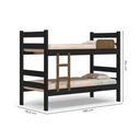 Ver imagem 3 de Beliche Solteiro com Escada e Proteção Antiquedas 100% MDF Prisma Preto/Jequitibá