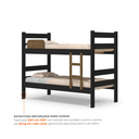 Ver imagem 4 de Beliche Solteiro com Escada e Proteção Antiquedas 100% MDF Prisma Preto/Jequitibá