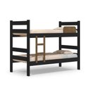 Ver imagem 2 de Beliche Solteiro com Escada e Proteção Antiquedas 100% MDF Prisma Preto/Jequitibá