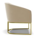 Ver imagem 4 de Kit 02 Poltronas Stella Suede Marrom Rato Base Industrial Dourada - D’Rossi