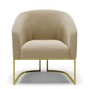 Ver imagem 3 de Kit 02 Poltronas Stella Suede Marrom Rato Base Industrial Dourada - D’Rossi