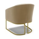 Ver imagem 5 de Kit 02 Poltronas Stella Suede Marrom Rato Base Industrial Dourada - D’Rossi