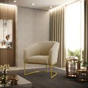 Ver imagem 2 de Kit 02 Poltronas Stella Suede Marrom Rato Base Industrial Dourada - D’Rossi