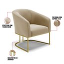 Ver imagem 6 de Kit 02 Poltronas Stella Suede Marrom Rato Base Industrial Dourada - D’Rossi