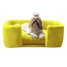 Poltrona Cama Pet Hannah Luxo - Veludo Amarelo - 1