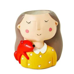 Kit com 4 Vasinhos Cachepot Menina Jardineira para Suculentas - 4
