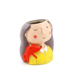 Kit com 4 Vasinhos Cachepot Menina Jardineira para Suculentas - 3