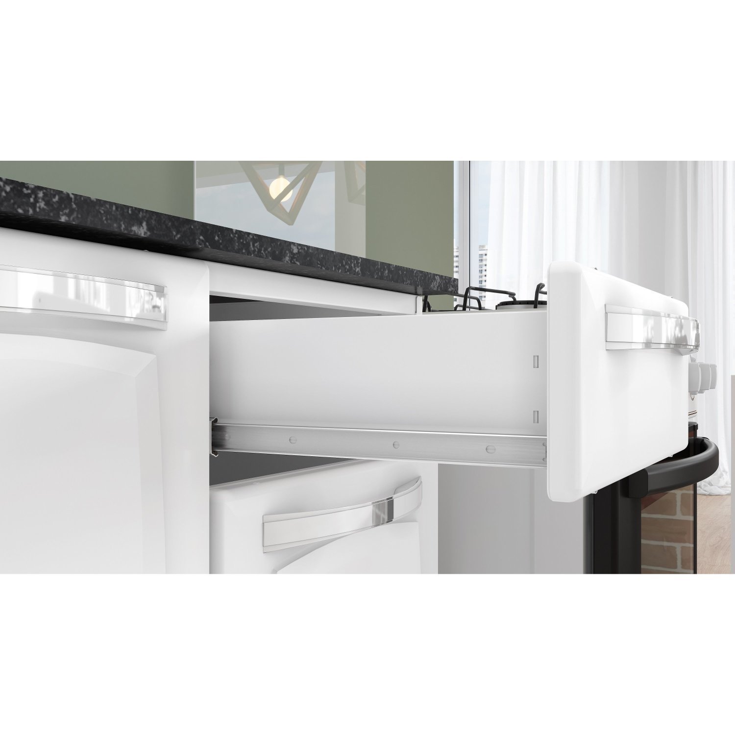 Cozinha Compacta em Aço 120cm 6 Portas 3 de Vidro 2 Gavetas Pratika Itatiaia - 6
