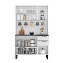 Ver imagem 4 de Cozinha Compacta em Aço 6 Portas 2 Gavetas com Bancada e Vidro 196 x 120cm Pratika Itatiaia Branco