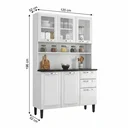 Ver imagem 3 de Cozinha Compacta em Aço 6 Portas 2 Gavetas com Bancada e Vidro 196 x 120cm Pratika Itatiaia Branco