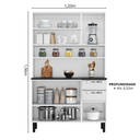 Ver imagem 3 de Cozinha Compacta em Aço com Bancada 6 Portas 2 Gavetas 196 x 120cm Pratika Itatiaia Branco