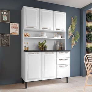 Cozinha Compacta em Aço 120cm 6 Portas 2 Gavetas Pratika Itatiaia