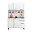 Ver imagem 2 de Cozinha Compacta em Aço com Bancada 6 Portas 2 Gavetas 196 x 120cm Pratika Itatiaia Branco