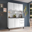 Ver imagem 1 de Cozinha Compacta em Aço com Bancada 6 Portas 2 Gavetas 196 x 120cm Pratika Itatiaia Branco