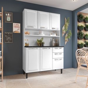 Cozinha Compacta em Aço 120cm 6 Portas 2 Gavetas Pratika Itatiaia