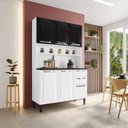 Ver imagem 1 de Cozinha Compacta em Aço 120cm 6 Portas 2 Gavetas Pratika Itatiaia Branco/Preto