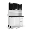 Ver imagem 3 de Cozinha Compacta em Aço com Bancada 6 Portas 2 Gavetas 196 x 120cm Pratika Itatiaia Branco/Preto