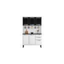 Ver imagem 7 de Cozinha Compacta em Aço 120cm 6 Portas 2 Gavetas Pratika Itatiaia Branco/Preto